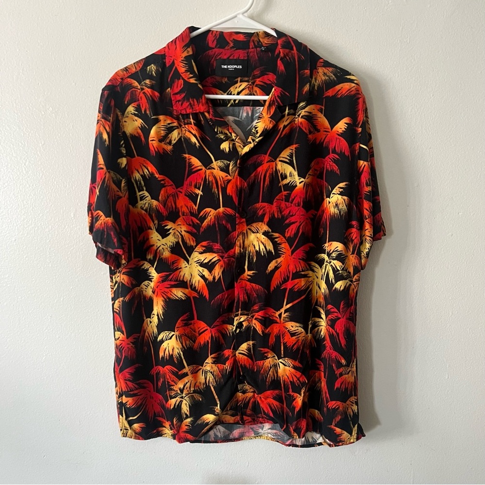 The Kooples // Red & Yellow Palm Tree Shirt